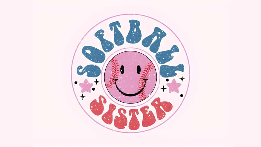 Softball Sister Preppy Design Wallpaper