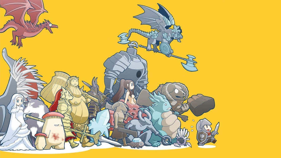 Solaire Of Astora Raising His Arms In Front Of A Glowing Sun Wallpaper