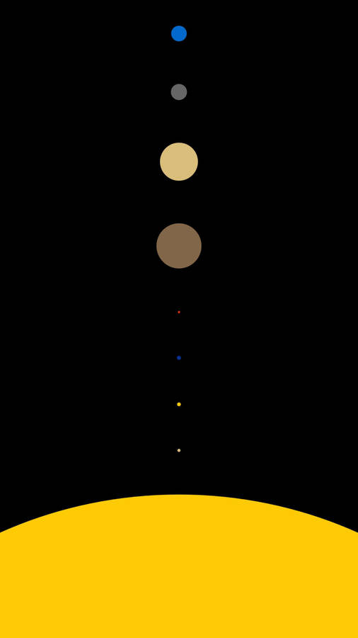 Solar System Minimalist Phone Wallpaper
