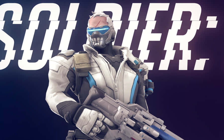 Soldier 76 In Action - Unleashing Fury On The Battlefield Wallpaper
