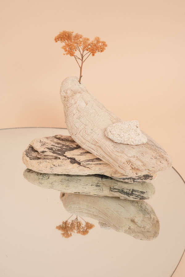 Solid Pastel Color Brown Stone Decor Wallpaper