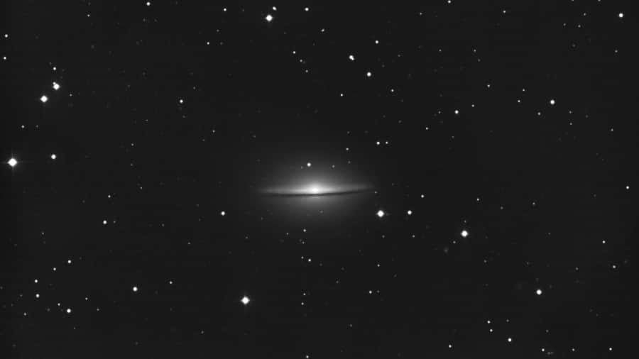 Sombrero_ Galaxy_ M104_ Black_and_ White Wallpaper