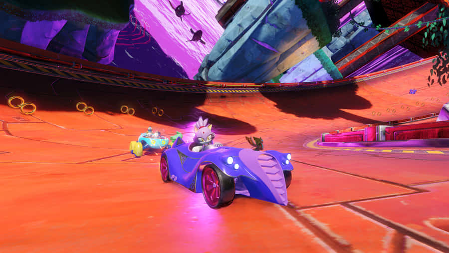 Sonic And Friends Competing In A Thrilling Race Wallpaper