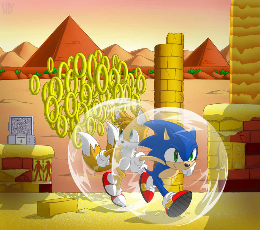 Sonic_and_ Tails_ Desert_ Adventure Wallpaper