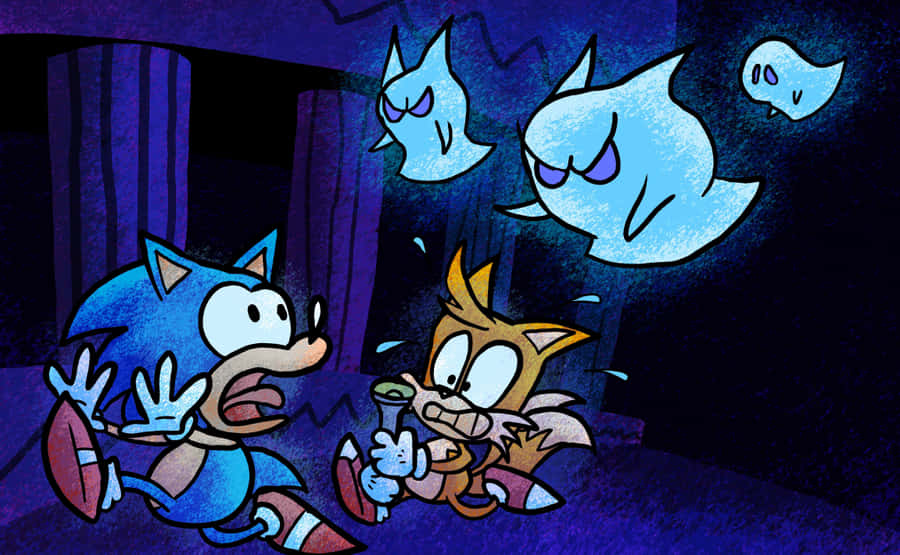 Sonic_and_ Tails_ Fleeing_ Ghosts Wallpaper