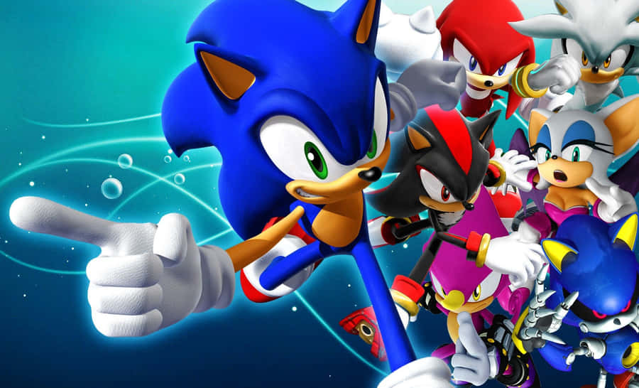 Sonic Characters In Action Wallpaper