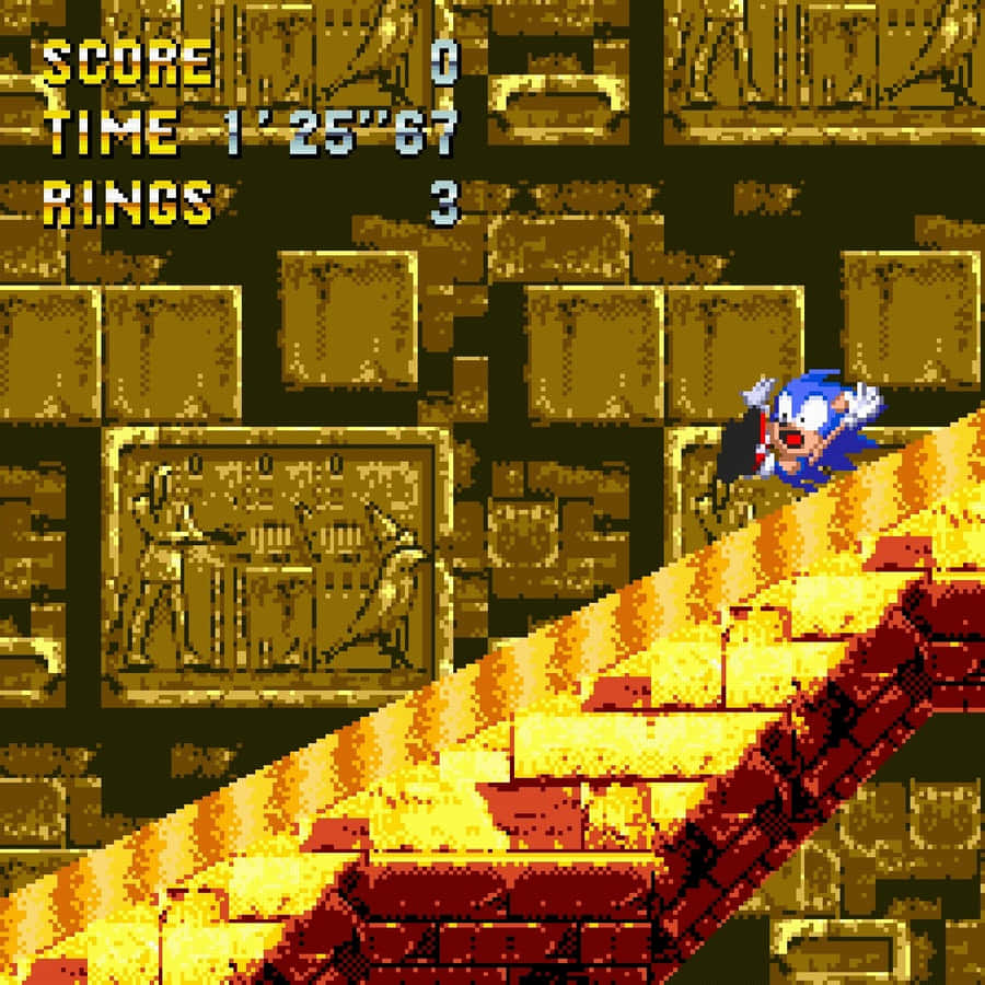 Sonic In Sandopolis Zone Adventure Wallpaper