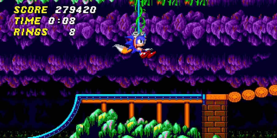 Sonic_ Mystic_ Cave_ Zone_ Swinging Wallpaper