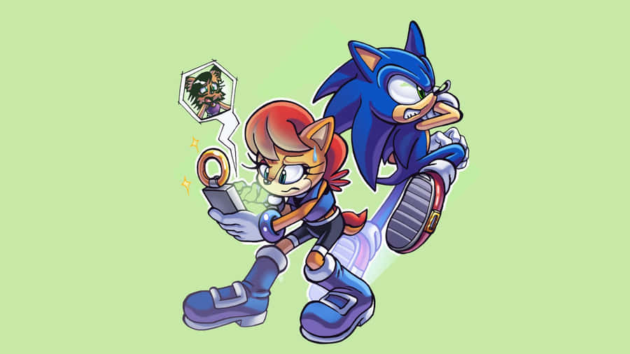 Sonic The Hedgehog And Princess Sally Acorn Share A Moment Wallpaper