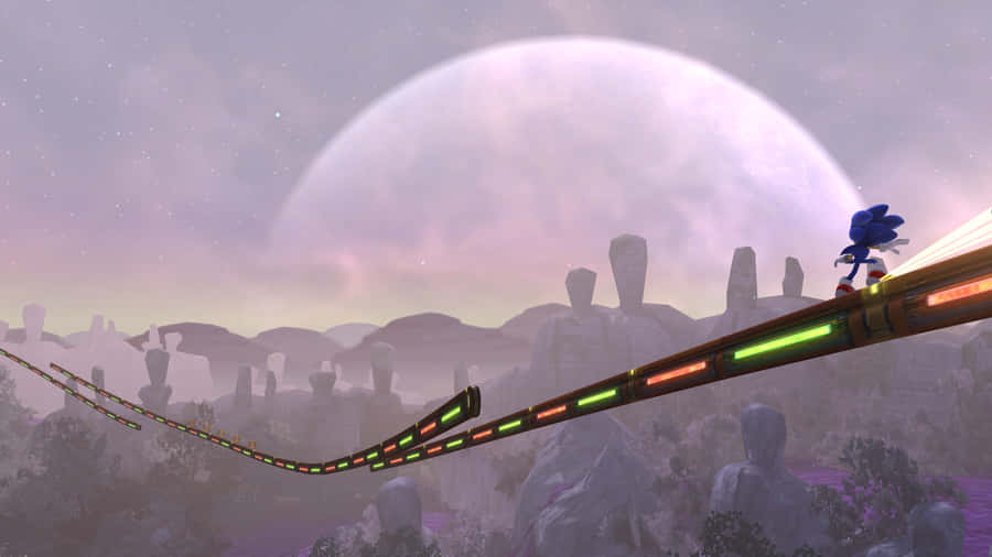 Sonic The Hedgehog Exploring The Colorful And Vivid Landscape Of Planet Wisp Wallpaper