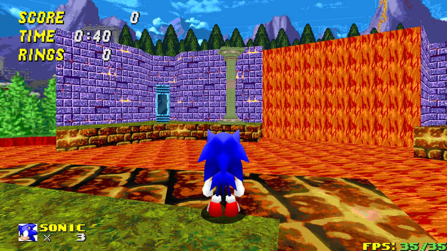 Sonic The Hedgehog Exploring The Marble Zone Wallpaper