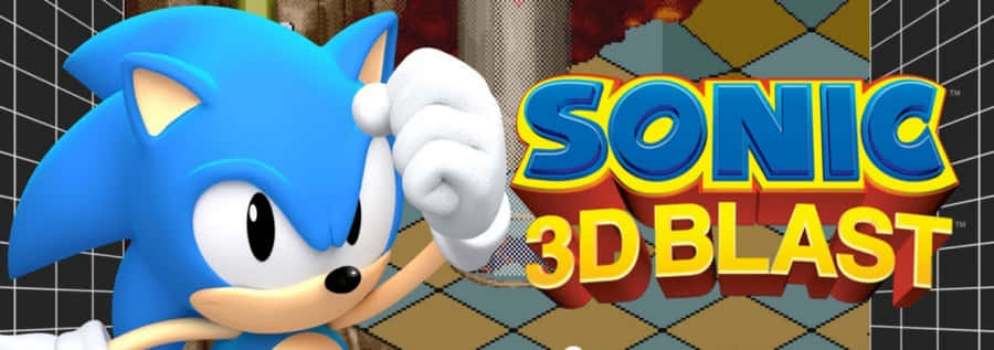 Sonic The Hedgehog Unleashes His Fast-paced Gameplay In Sonic 3d Blast Wallpaper