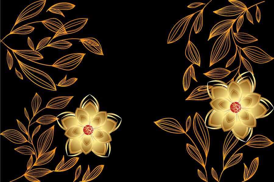 Sophisticated Black And Gold Desktop Wallpaper