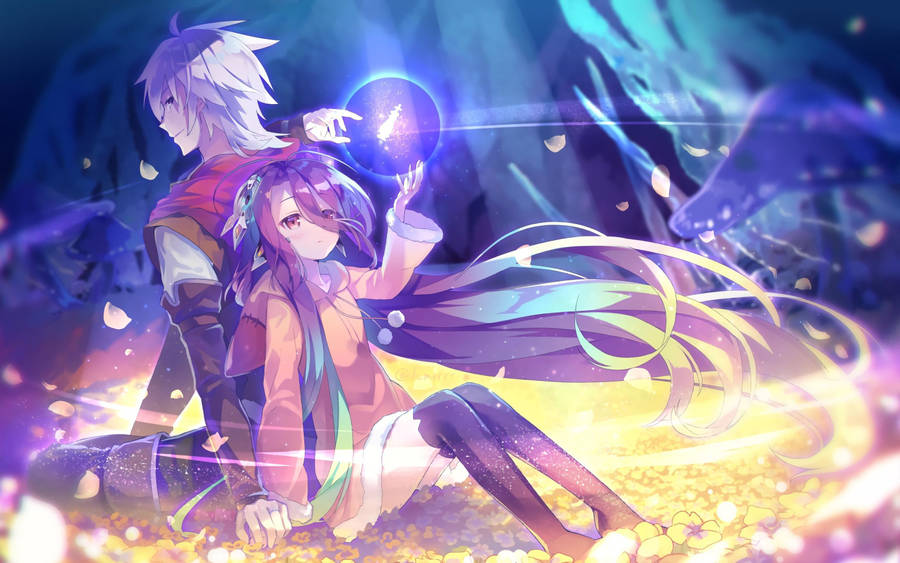 Sora And Shiro, Characters From The Anime No Game No Life Wallpaper