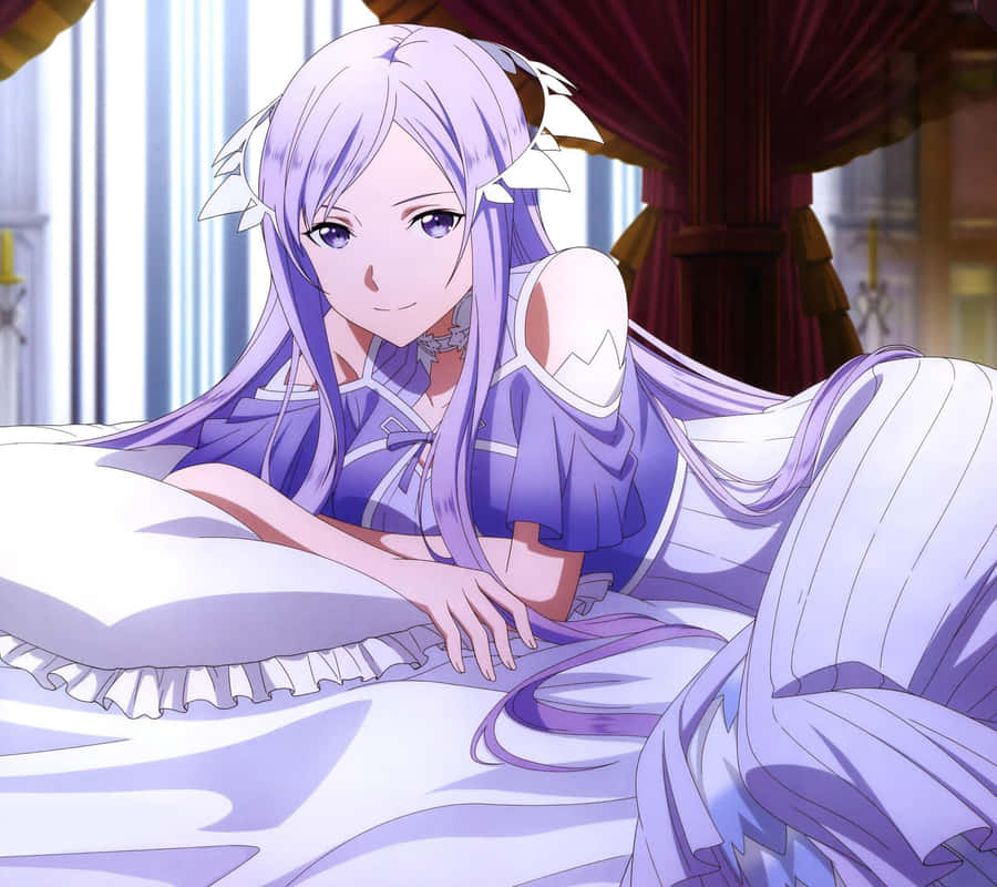 Sorcery Queen Quinella Sitting On Her Throne In Sword Art Online Anime Wallpaper