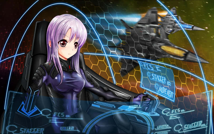 Space Anime Girl Pilot Wallpaper
