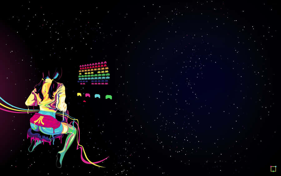 Space Anime Space Invaders Video Game Wallpaper