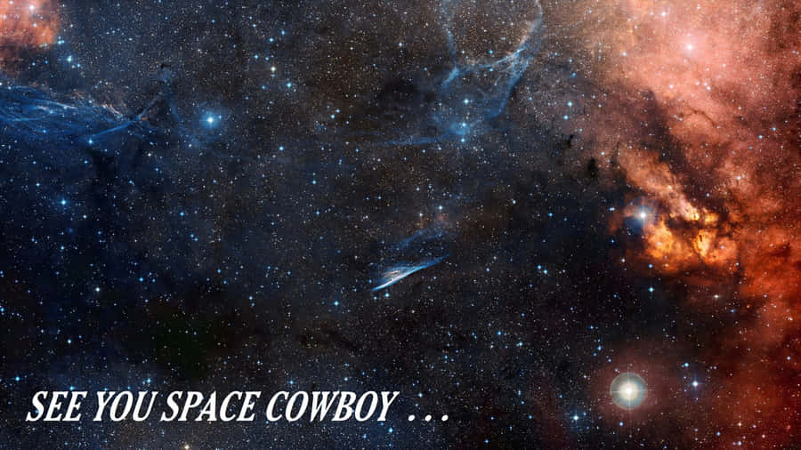 Space Cowboy Galaxy Scene Wallpaper