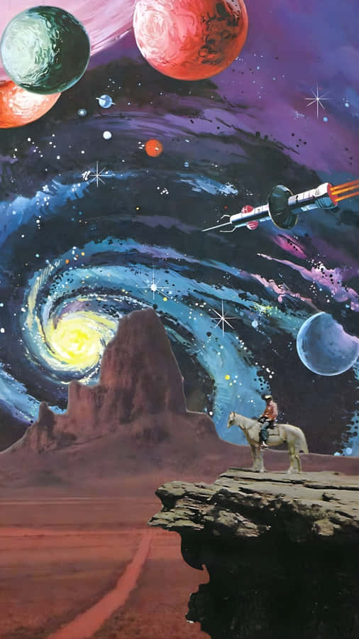 Space Cowboy In Cosmic Frontier Wallpaper