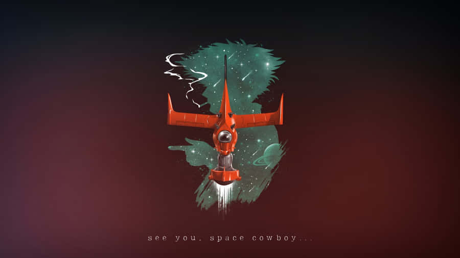 Space Cowboy Red Fighter Wallpaper