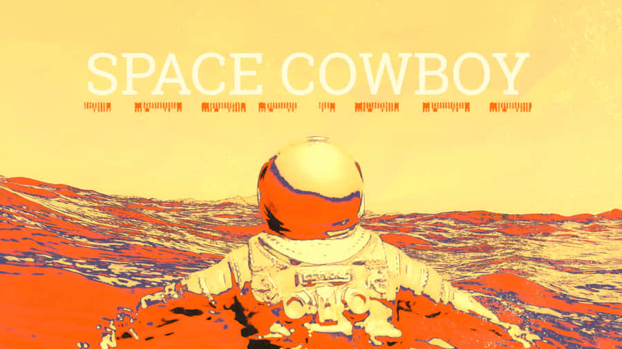 Space Cowboy Retro Poster Wallpaper