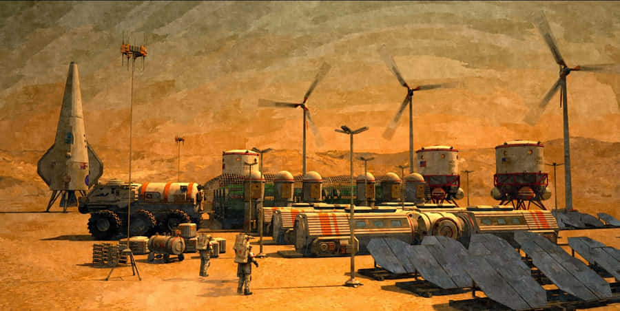 Space Mining Operation Underway Wallpaper