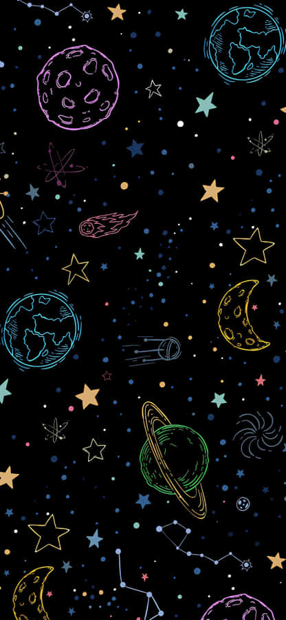 Space Pattern Iphone 16e Wallpaper Wallpaper