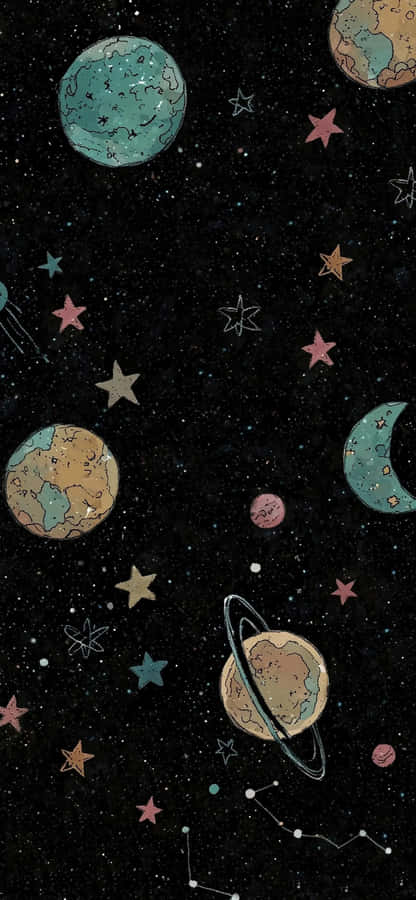 Space Themed Iphone 16e Wallpaper Wallpaper