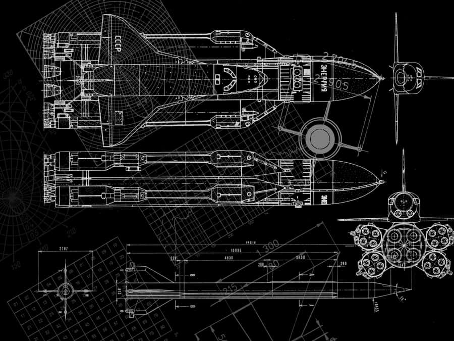 Spacecraft Blueprint Design Wallpaper