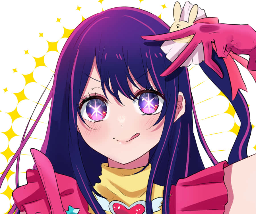 Sparkling Anime Girlwith Stars Wallpaper