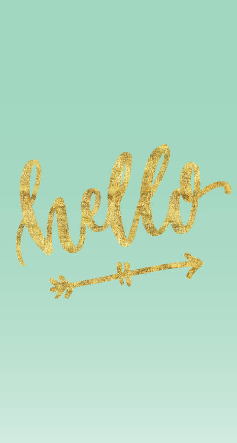 Sparkly Hello Mint Green Iphone Wallpaper