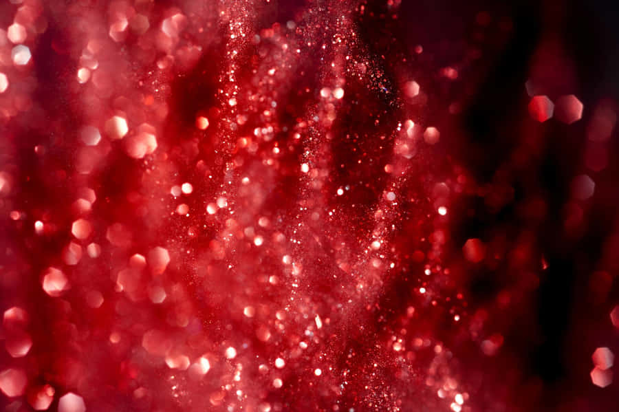 Sparkly Red Glitter Christmas Pattern Wallpaper