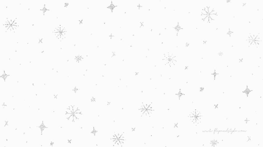 Sparkly Snowflakes On White Background Wallpaper