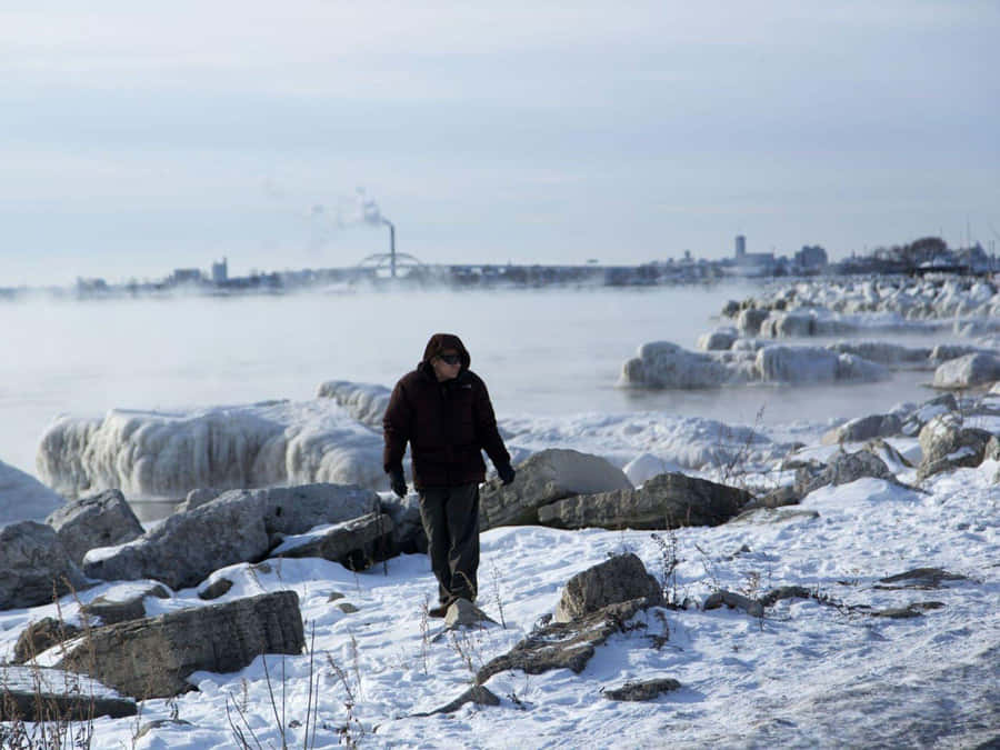 Spectacular Polar Vortex Swirling Over Earth Wallpaper