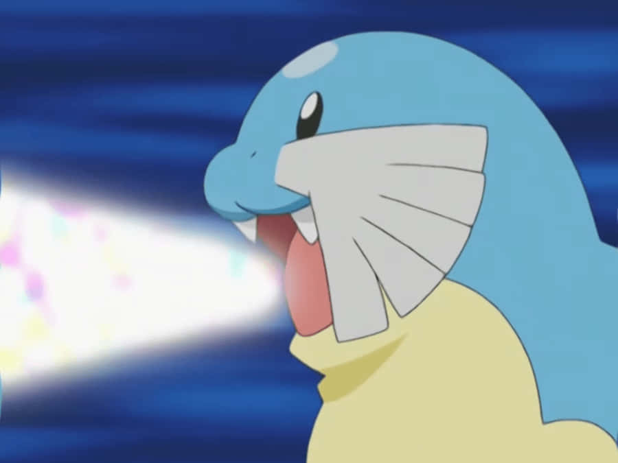 Spectacular Sealeo Unleashing Ice Beam Attack Wallpaper