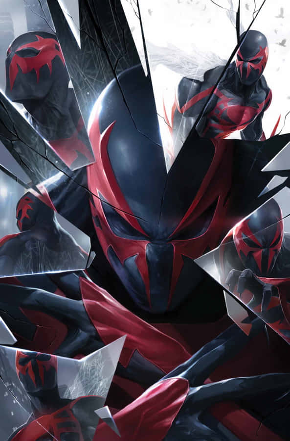Spectacular Spider-man 2099 In Dynamic Pose Wallpaper