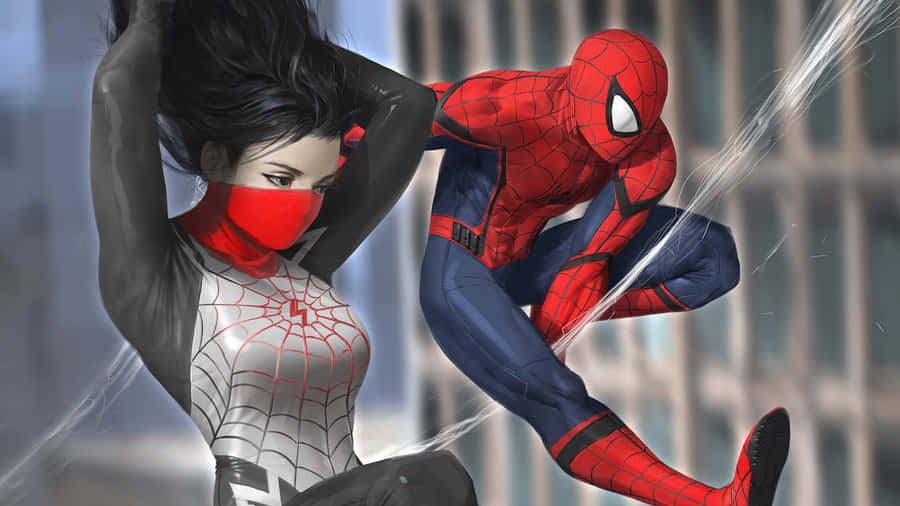 Spectacular Spider-man Web Slinging In Action Wallpaper