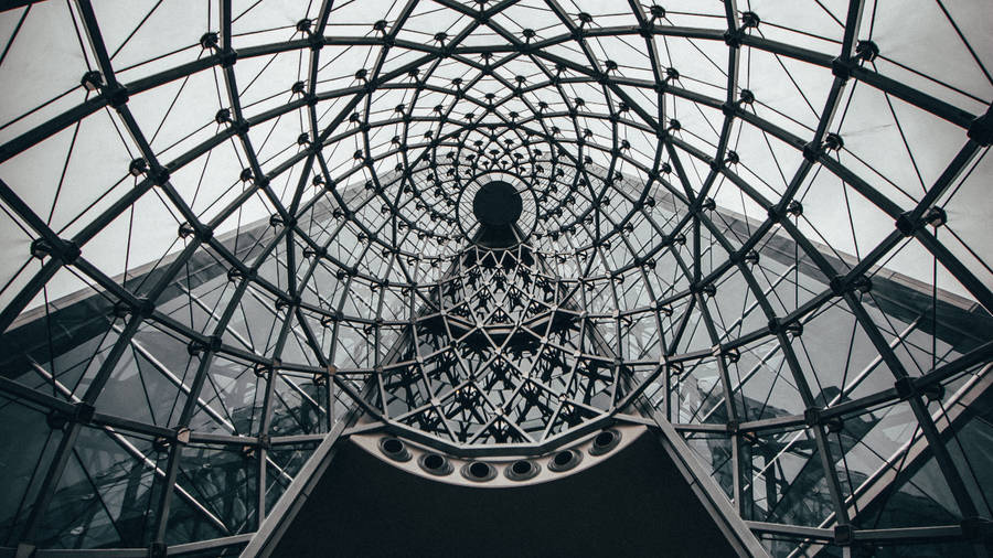 Spectacular Symmetry Of A Glass Dome Architecture Wallpaper