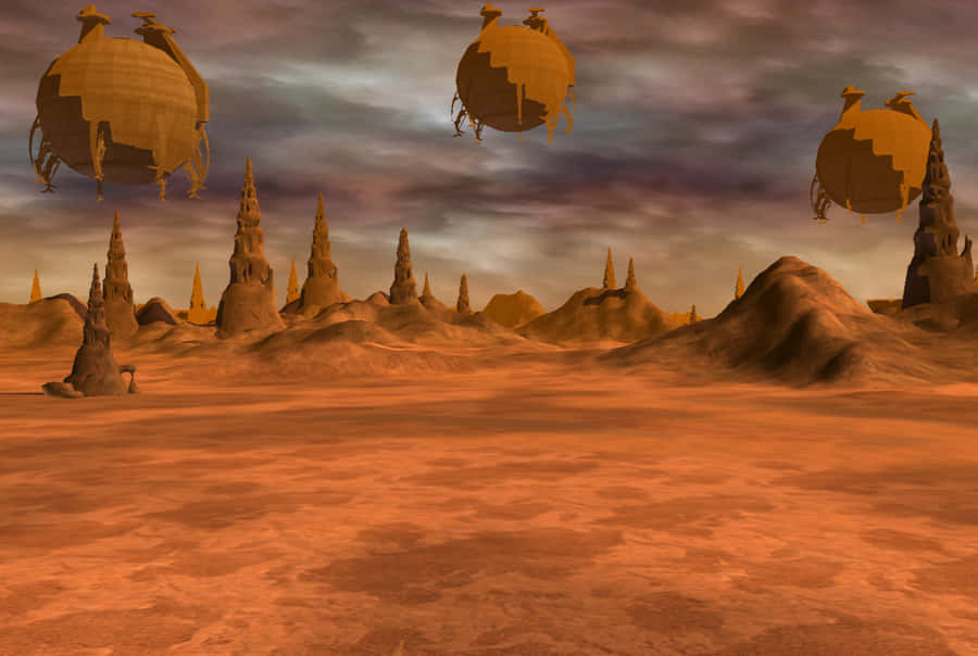Spectacular View Of Geonosis Landscape Wallpaper