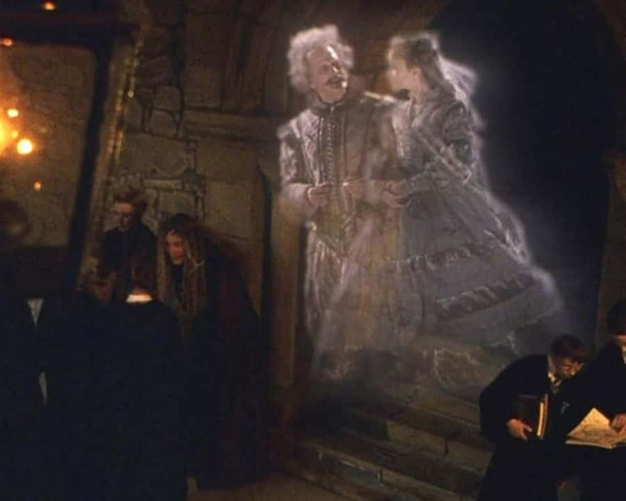 Spectral Residents Of Hogwarts - The Hogwarts Ghosts Wallpaper