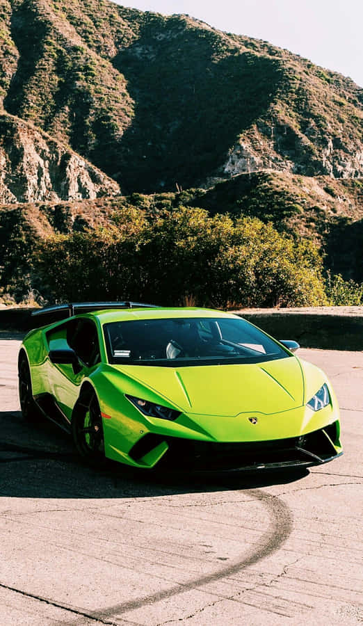 Speed Up Your Style Game With This Flashy Green Lamborghini. Wallpaper