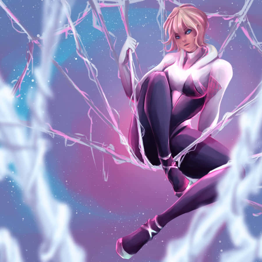 Spider Gwen Elegant Web Slinger Artwork Wallpaper