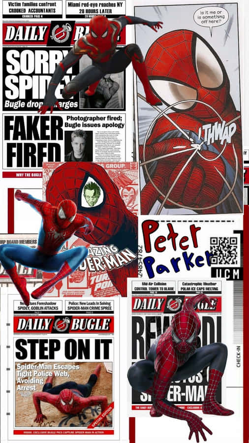 Spider Man Daily Bugle Collage Wallpaper