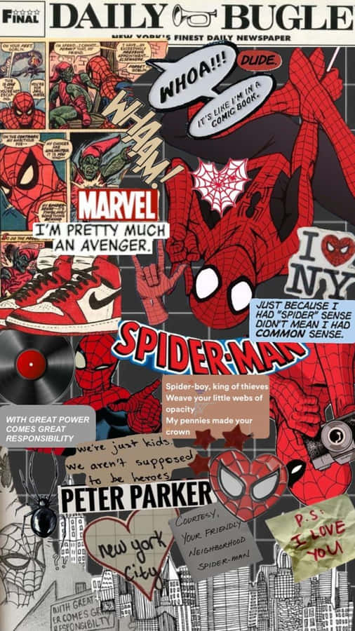 Spider Man Daily Bugle Collage Wallpaper