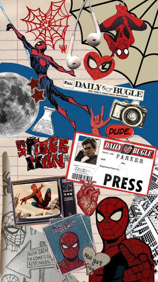 Spider Man Daily Bugle Collage Wallpaper