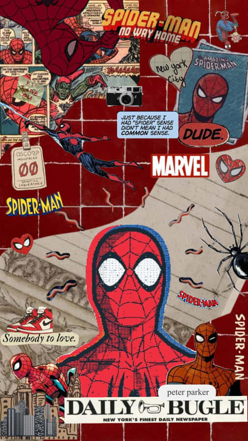 Spider Man Daily Bugle Collage Wallpaper