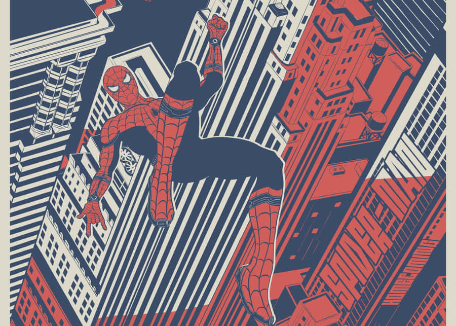 Spider-man Slinging Through The City Wallpaper
