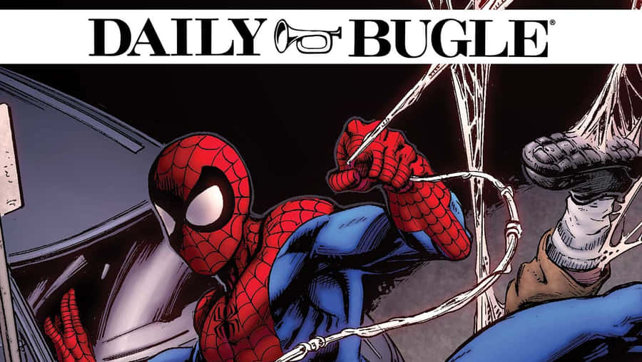 Spider Man Swinging Daily Bugle Header Wallpaper