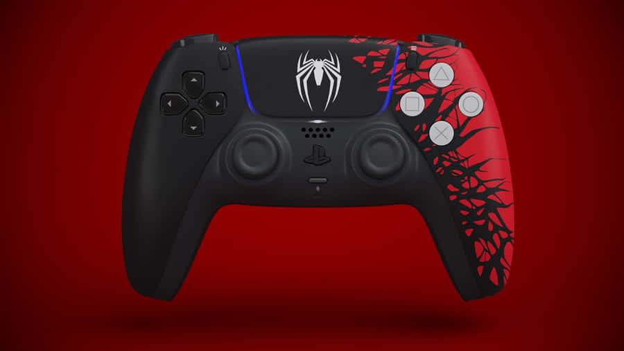 Spider Man Themed Ps5 Controller Wallpaper