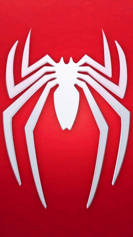 Spider Man White Logo Red Background Wallpaper